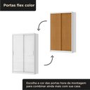 Ver imagem 4 de Guarda-Roupa 100% MDF 2 Portas de Correr 2 Gavetas 131x213x55cm Branco/Cinamomo