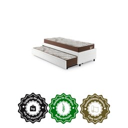 Bicama Box Viúva 126x208 Courino Linho com 2 Colchões Relax Adorabile Molas Ensacadas - 5