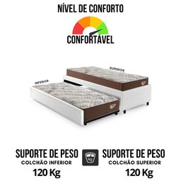 Bicama Box Viúva 126x208 Courino Linho com 2 Colchões Relax Adorabile Molas Ensacadas - 6