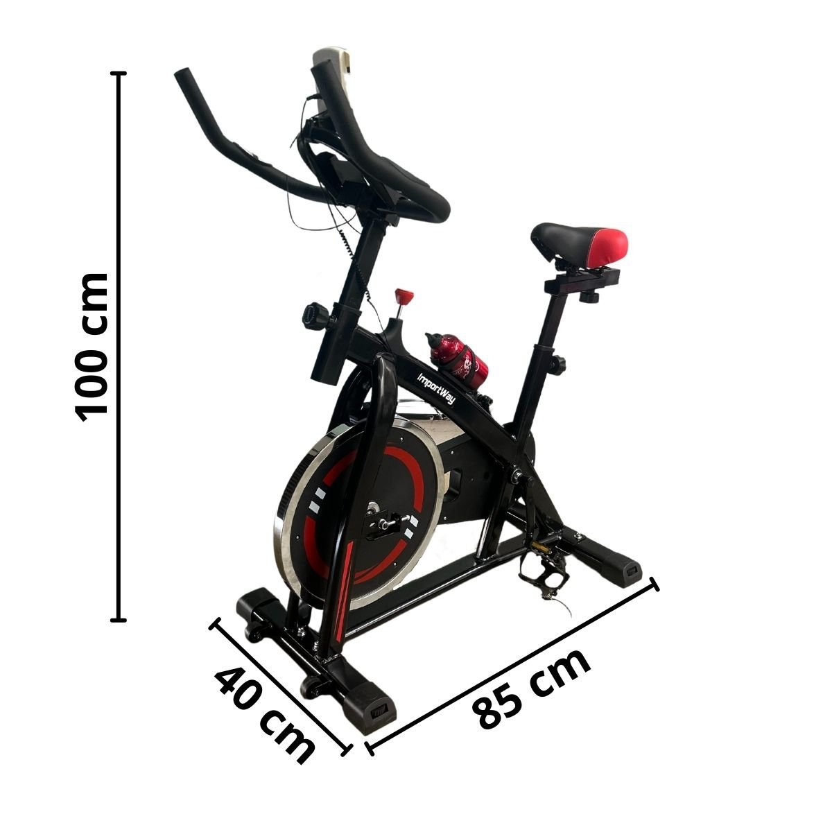 Bicicleta Ergométrica Regulagem de Força 13kg Bike Exercícios Fisioterapia Ajustável Vermelha Import - 2