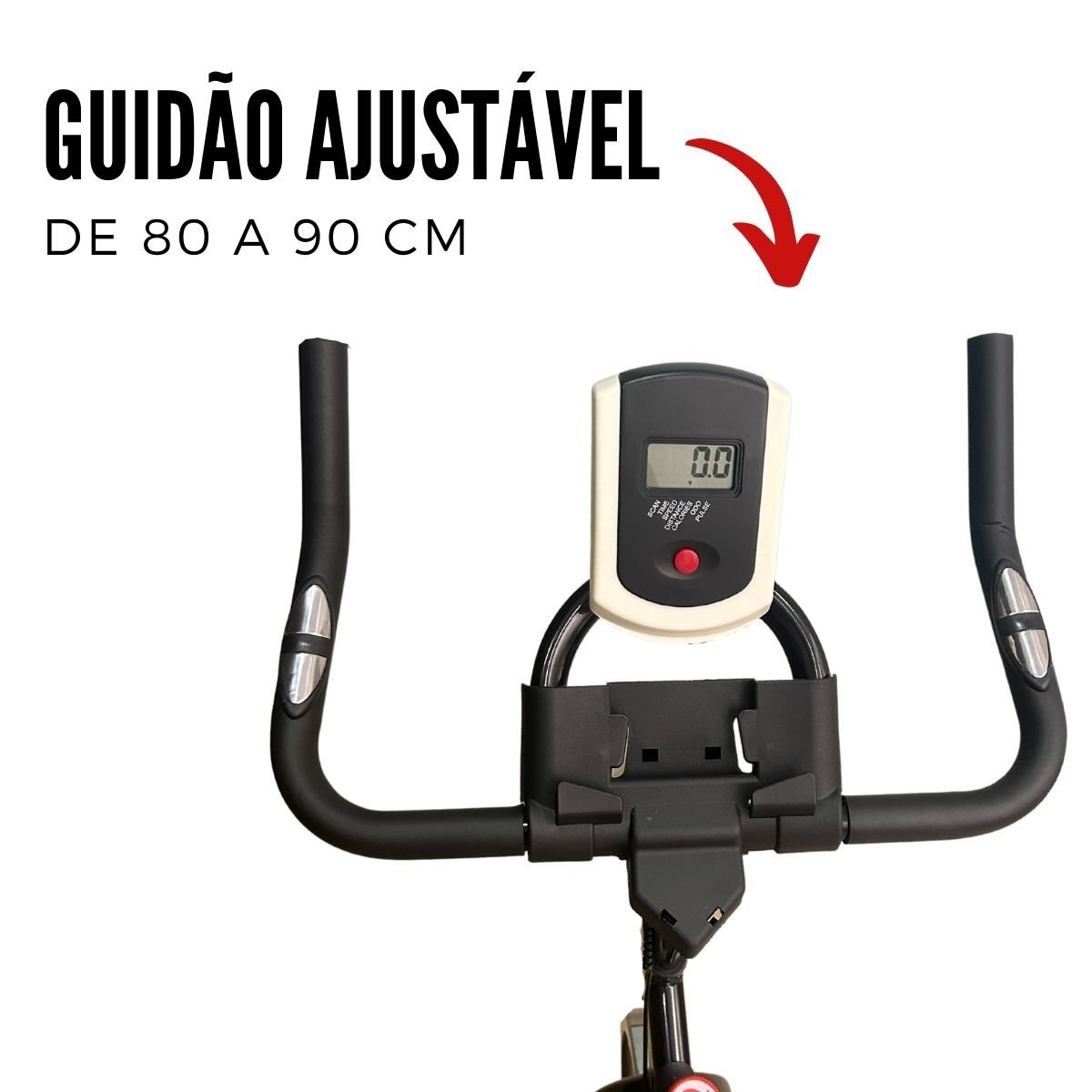 Bicicleta Ergométrica Regulagem de Força 13kg Bike Exercícios Fisioterapia Ajustável Vermelha Import - 8