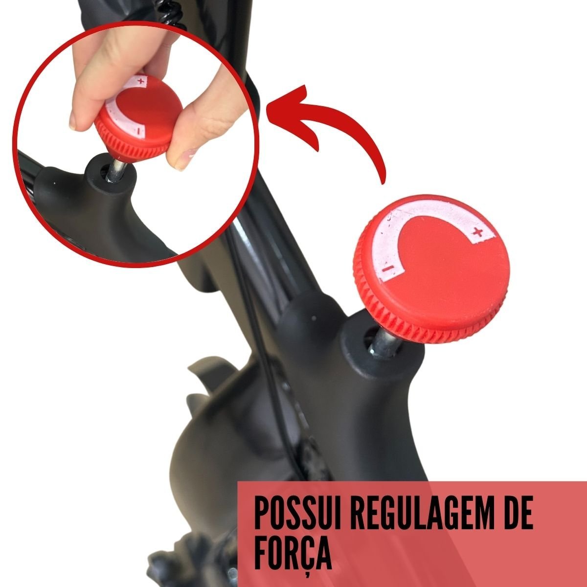 Bicicleta Ergométrica Regulagem de Força 13kg Bike Exercícios Fisioterapia Ajustável Vermelha Import - 5