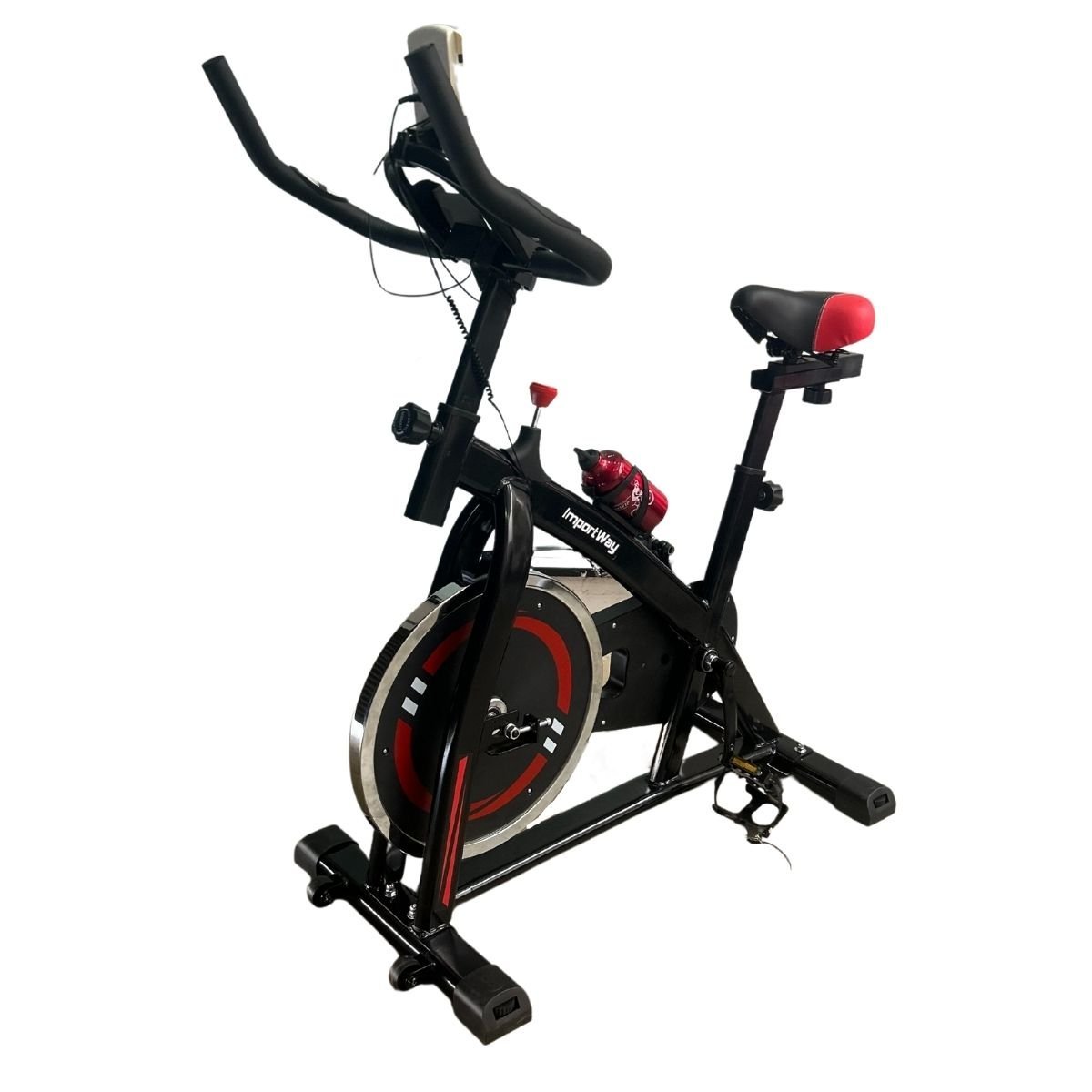 Bicicleta Ergométrica Regulagem de Força 13kg Bike Exercícios Fisioterapia Ajustável Vermelha Import