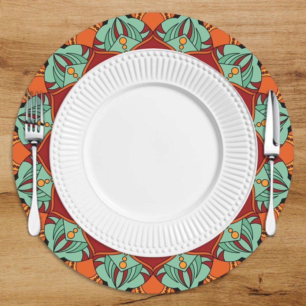Sousplat em MDF com Estampa Mandala 2 Peças - 2