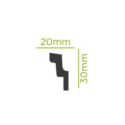 Kit com 20 Barras Rodateto de Poliestireno 3cm X 20mm Liso 40m - 3
