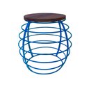 Ver imagem 5 de Banco Redondo Várias Cores Base De Ferro E Tampo De Madeira De Demolição - Azul Turquesa