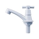 Ver imagem 1 de Kit 3 Torneiras Lavatório Banheiro ABS Branco 1/4 de Volta Civitt