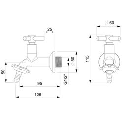 Kit com 2 Torneira de Parede para Tanque e Jardim Celite One - 2