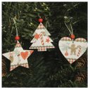Ver imagem 1 de Kit 6 Enfeites Pendentes Para Árvore De Natal Em MDF 7cm
