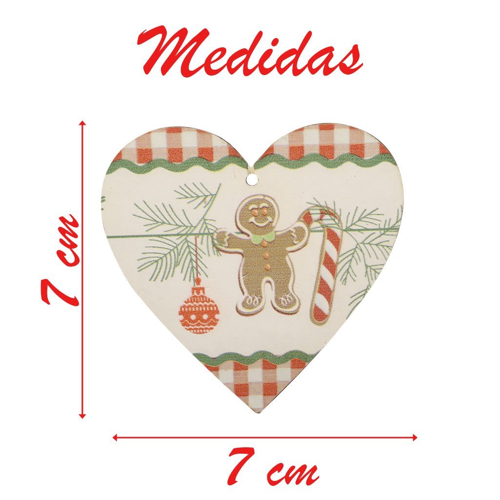 Kit 6 Enfeites Pendentes Para Árvore De Natal Em MDF 7cm - 4