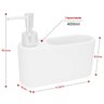 Porta Detergente de Cerâmica com Suporte para Esponja Branco - 4