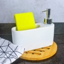 Ver imagem 2 de Porta Detergente de Cerâmica com Suporte para Esponja Branco