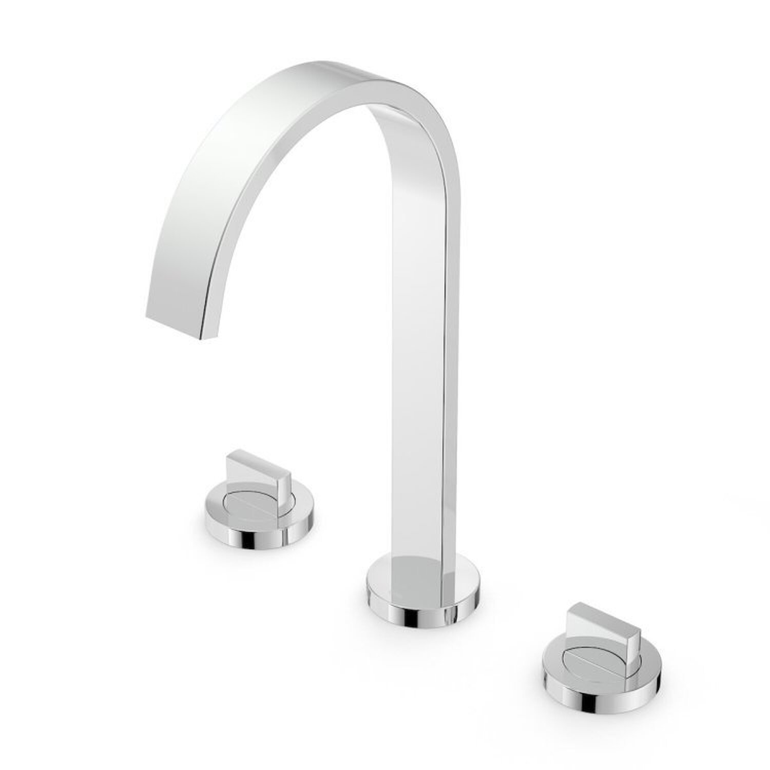 Kit com 2 Torneira Misturador para Lavatório 3 Furos de Bico Alta e Válvula de Escoamento Flow - 1