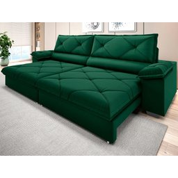 Sofá com Carregador Usb e Molas no Assento Retrátil Reclinável Nice 2,90m Velosuede - Netsofas - 1