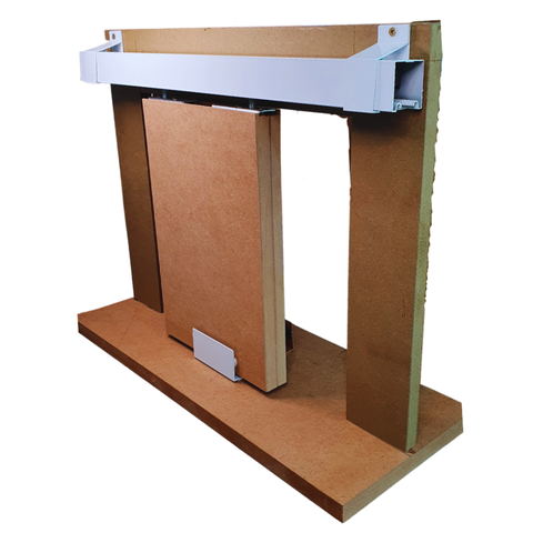 Kit Porta Madeira 0,70x2,10m Primer + Trilho Correr 1,40m Branco + Brinde