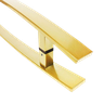 Puxador Portas Duplo Aço Inox Dourado Acetinado Lugui 1,50 M para Portas: Pivotantes/madeira/vidro T - 5