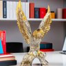 Águia Estatueta Decorativa Escritório Mesa Estante Casa Enfeite Luxo Decoração Animal - Dourado - 5