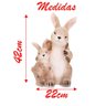 Coelho de Páscoa Coelhinho e Filhote com Vaso para Flores 42cm - 2