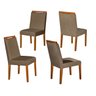 Conjunto Mesa de Jantar Atlanta com 4 Cadeiras Premium Estofadas Estilo Moderno Cor Marrom - 3