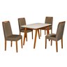 Conjunto Mesa de Jantar Atlanta com 4 Cadeiras Premium Estofadas Estilo Moderno Cor Marrom - 1