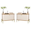 Ver imagem 1 de Jogo de Mesa de Cabeceira Sofia Off White Nature Dourado