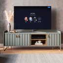 Ver imagem 1 de Rack Ripado Moderno para TV até 45 Polegadas 140cm Trendy Verde Verti/Woodmel