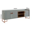 Ver imagem 4 de Rack Ripado Moderno para TV até 45 Polegadas 140cm Trendy Verde Verti/Woodmel