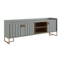 Ver imagem 3 de Rack Ripado Moderno para TV até 45 Polegadas 140cm Trendy Verde Verti/Woodmel