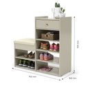 Ver imagem 4 de Sapateira para Hall de Entrada com Banco Off White Hall Pratrimar