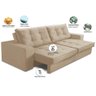 Sofá Retrátil e Reclinável 2 Lugares 1,50m com Molas Giovana Suede Bege Madelina Decor - 2