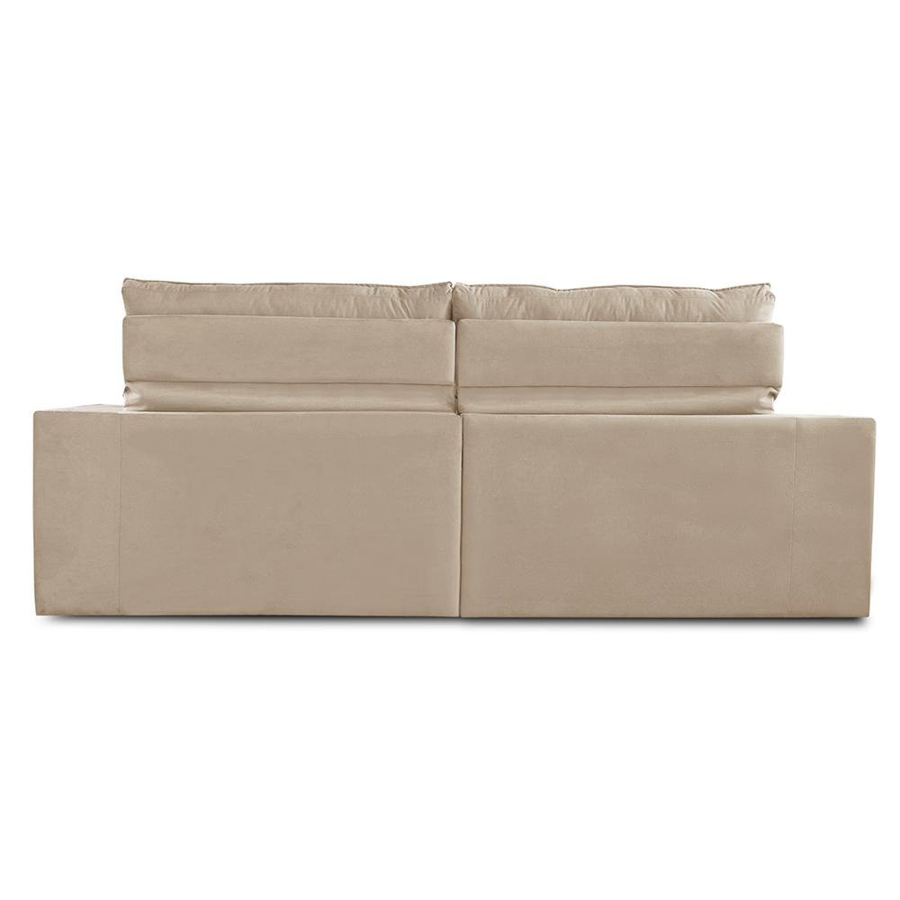 Sofá Retrátil e Reclinável 2 Lugares 1,50m com Molas Giovana Suede Bege Madelina Decor - 8