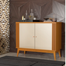 Balcão Buffet 2 Portas Sala de Jantar Argo 99,6 Cm :cedro / Off White - Ripado - 2