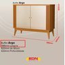 Balcão Buffet 2 Portas Sala de Jantar Argo 99,6 Cm :cedro / Off White - Ripado - 3