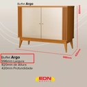 Ver imagem 3 de Balcão Buffet 2 Portas Sala de Jantar Argo 99,6 Cm :cedro / Off White - Ripado