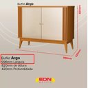 Ver imagem 3 de Balcão Buffet 2 Portas Sala de Jantar Argo 99,6 Cm :cedro / Off White - Ripado