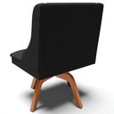 Ver imagem 4 de Cadeira Decorativa Sala de Jantar Base Giratória de Madeira Firenze Veludo Preto/natural G19