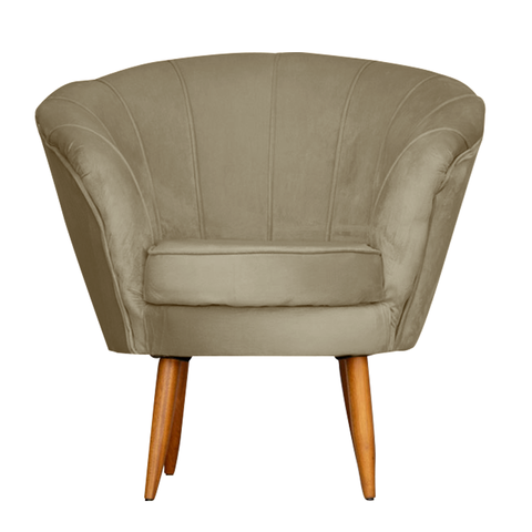 Poltrona Cadeira Decorativa Pétala - Veludo Cappuccino