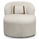 Ver imagem 4 de Puff Poltrona Decorativa Orgânica Roma Bouclé Giratória Almofada:bege Claro