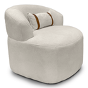 Ver imagem 2 de Puff Poltrona Decorativa Orgânica Roma Bouclé Giratória Almofada:bege Claro