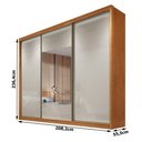 Ver imagem 2 de Guarda Roupa Casal Medelim 3 Portas 6 Gavetas com Espelho Cinamomo Fendi - Novo Horizonte
