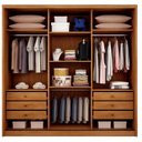 Ver imagem 3 de Guarda Roupa Casal Medelim 3 Portas 6 Gavetas com Espelho Cinamomo Fendi - Novo Horizonte