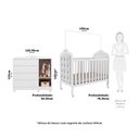 Ver imagem 4 de Quarto de Bebê com Cômoda 1 Porta 4 Gavetas e Berço Capitonê 100% MDF Maya Clássico Espresso Móveis Branco/Brilho