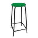 Ver imagem 1 de Banco de Metal Bar Assento Plástico Empilhável Cor Verde Tamanho 65