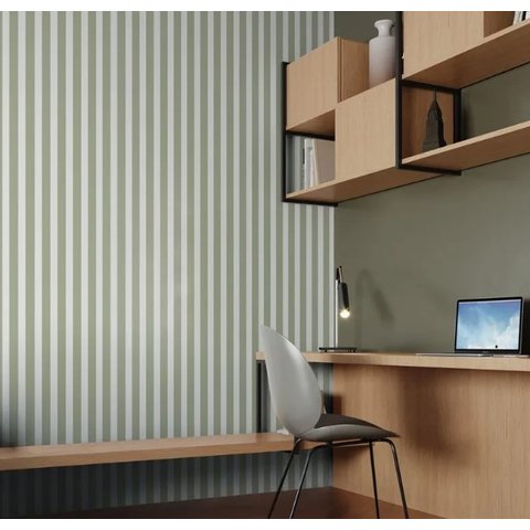 Papel de Parede Bobinex Revoada - Listras Verde Oliva 4401