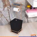 Ver imagem 4 de Papeleira Rose Gold Com Lixeira Quadrada e Acessório Lenço e Celular - Wp Connect Suporte Aço Piatin