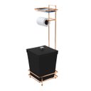 Ver imagem 3 de Papeleira Rose Gold Com Lixeira Quadrada e Acessório Lenço e Celular - Wp Connect Suporte Aço Piatin