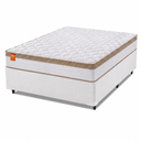Ver imagem 1 de Cama Box Colchão Casal Queen Molas Ensacadas Real 158x198x65cm Linho Branco / Bege Inducol
