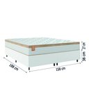 Ver imagem 3 de Cama Box Colchão Casal Queen Molas Ensacadas Real 158x198x65cm Linho Branco / Bege Inducol