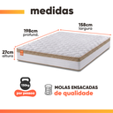 Ver imagem 4 de Cama Box Colchão Casal Queen Molas Ensacadas Real 158x198x65cm Linho Branco / Bege Inducol