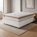 Ver imagem 2 de Cama Box Colchão Casal Queen Molas Ensacadas Real 158x198x65cm Linho Branco / Bege Inducol